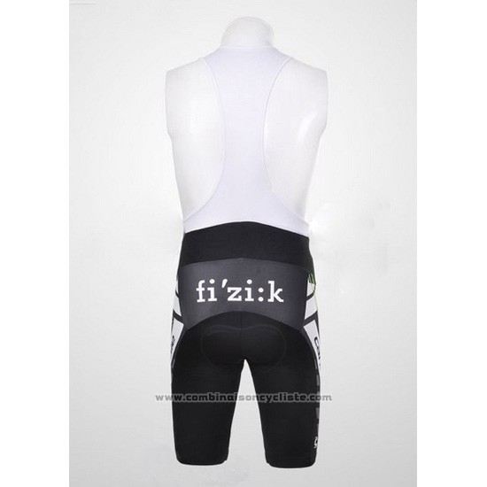2012 Maillot Cyclisme Cannondale Noir et Blanc Manches Courtes et Cuissard